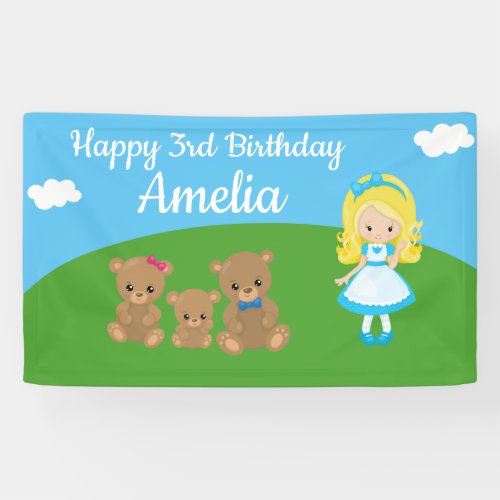 Fairytale Goldilocks Three Bears Birthday Banner