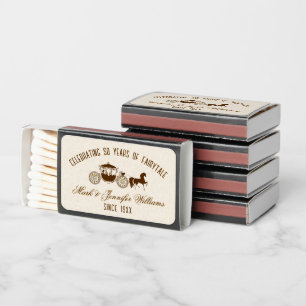 Fairytale Horse and Carriage 50th Wedding Matchboxes