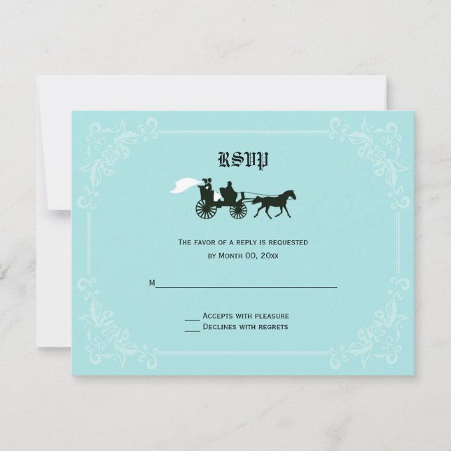 Fairytale Horse and Carriage RSVP Response Cards (Front)
