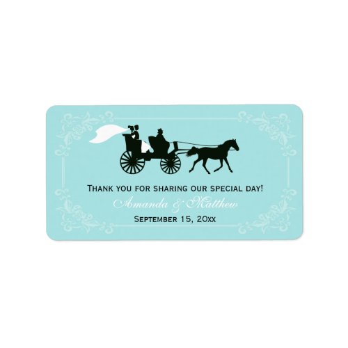 Fairytale Horse and Carriage Wedding Favor Labels