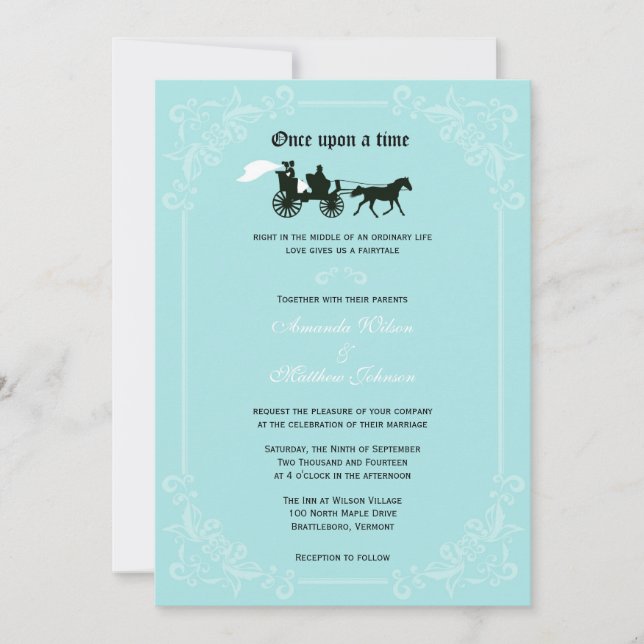 Fairytale Horse and Carriage Wedding Invitations (Front)
