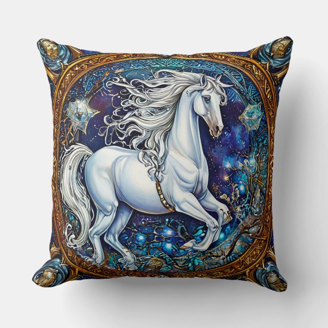 Fairytale Horse Throw Pillow (Front)