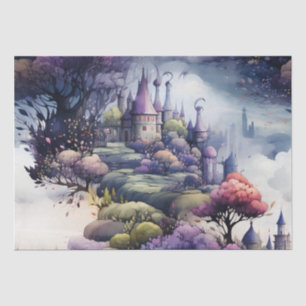 Fairytale in Fairyland Dark Blue Purple and Green  Tissue Paper