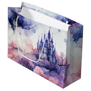 Fairytale in Fairyland Dark Blue Purple and Pink Large Gift Bag