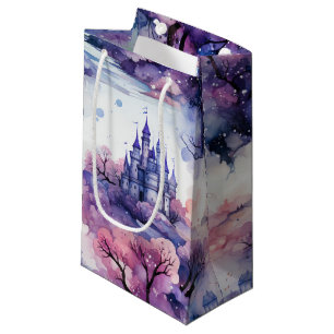 Fairytale in Fairyland Dark Blue Purple and Pink Small Gift Bag