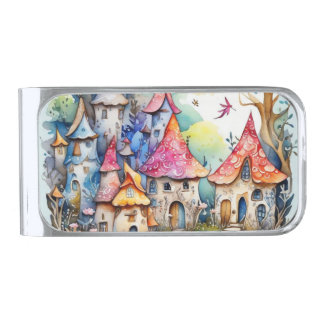 Fairytale in the fairyland Wrapping Paper Silver Finish Money Clip