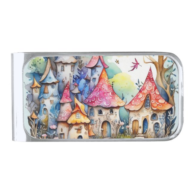 Fairytale in the fairyland Wrapping Paper Silver Finish Money Clip (Front)