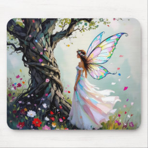 Fairytale Inspired Fairy and Whimsical Tree Mouse Pad
