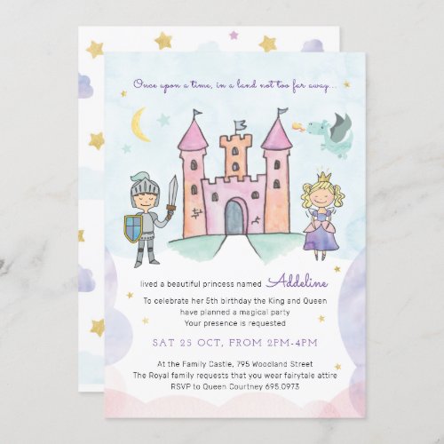 Fairytale Invitation Royal Princess party Invitation
