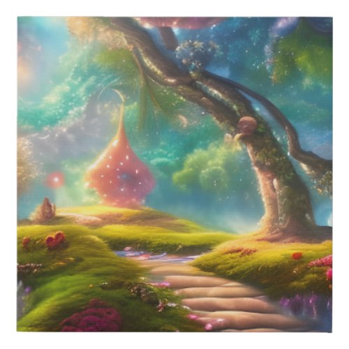 Fairytale Landscape  Faux Canvas Print