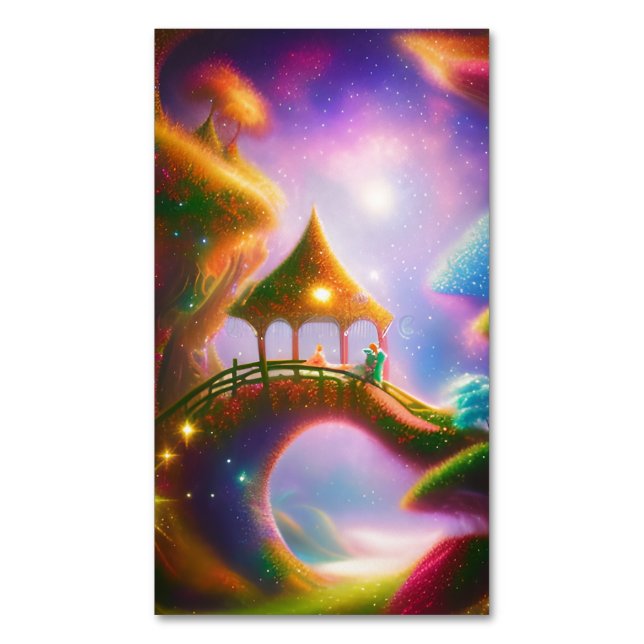 Fairytale Landscape Graphic Business Card Magnet (Front Vertical)