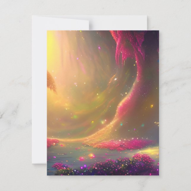 Fairytale Landscape Graphic Note Card (Front)