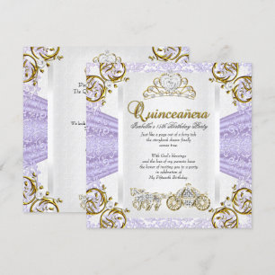 Fairytale Lavender Quinceanera 15th Birthday 2 Invitation