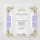 Fairytale Lavender Quinceanera 15th Birthday 2 Invitation (Back)