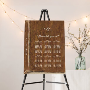 Fairytale Library Book Wedding Seating Chart Foam Board