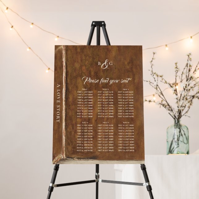 Fairytale Library Book Wedding Seating Chart Foam Board (In Situ (Stand))