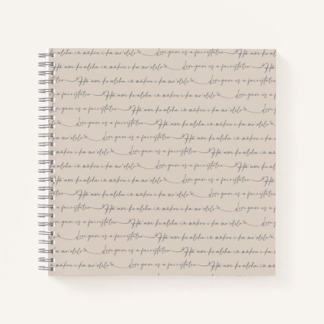 Fairytale Love Sea, Hawaiian Wedding Notebook (Front)