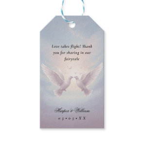 Fairytale lovebirds wedding gift tags