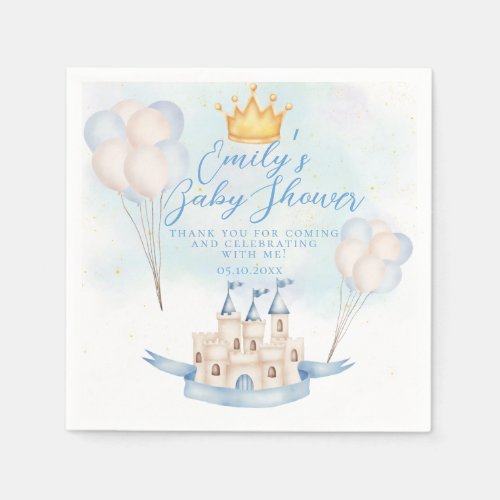  Fairytale magic Castle Crown party Baby Shower Napkins