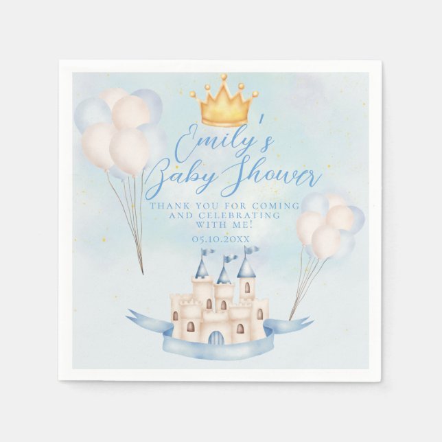  Fairytale magic Castle Crown party Baby Shower Napkins (Front)