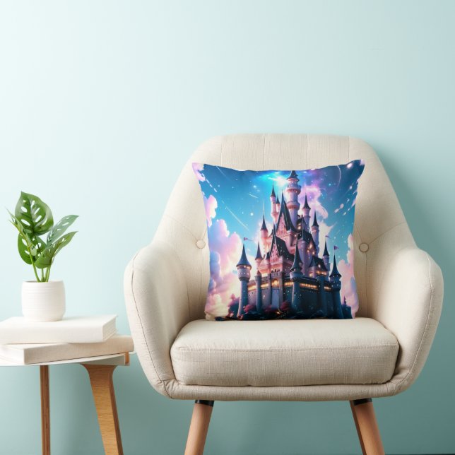 Fairytale Magic Castle Happily Ever After Throw Pillow (Chair)