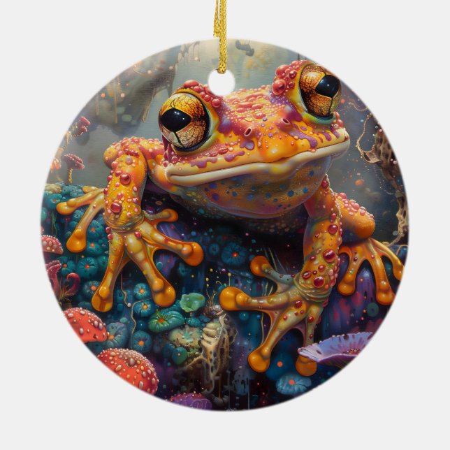 Fairytale magic frog ceramic ornament (Back)