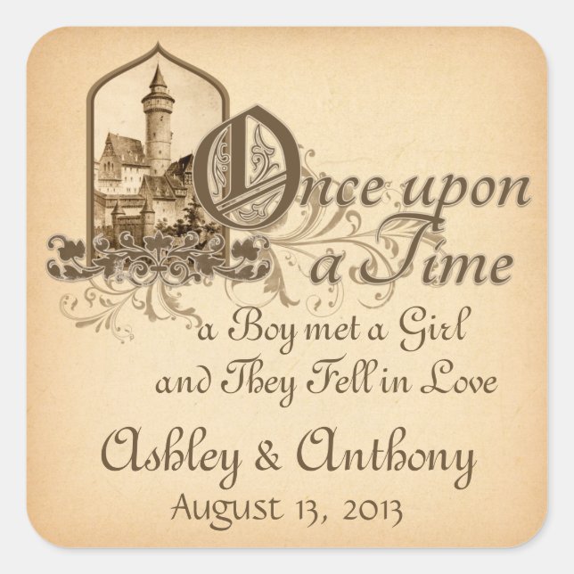 Fairytale Medieval Castle Once Upon Wedding Seal (Front)