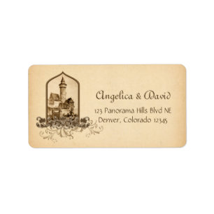 Fairytale Medieval Castle Wedding Return Address Label