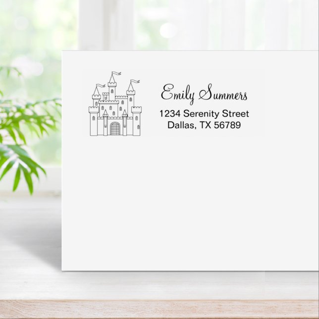 Fairytale Medieval Royal Castle Address Rubber Stamp (Creator Uploaded)