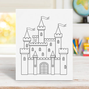 Fairytale Medieval Royal Castle Coloring Page Poster