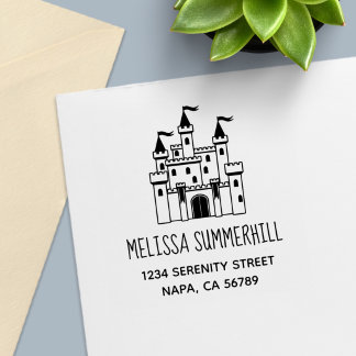 Fairytale Medieval Royal Castle Return Address Self-inking Stamp