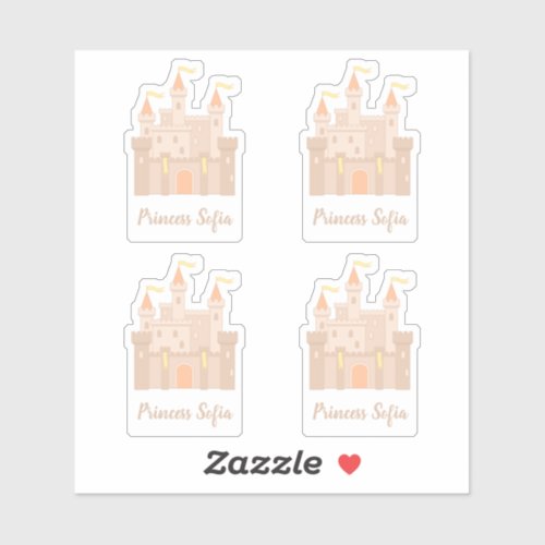 Fairytale Medieval Royal Princess Castle Set of 4 Sticker