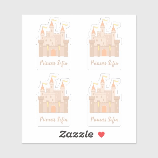 Fairytale Medieval Royal Princess Castle Set of 4 Sticker (Sheet)