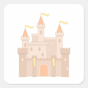Fairytale Medieval Royal Princess Castle Square Sticker