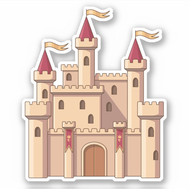 Fairytale Medieval Royal Princess Castle Sticker (Front)