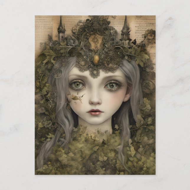 Fairytale Moss Princess Postcard (Front)