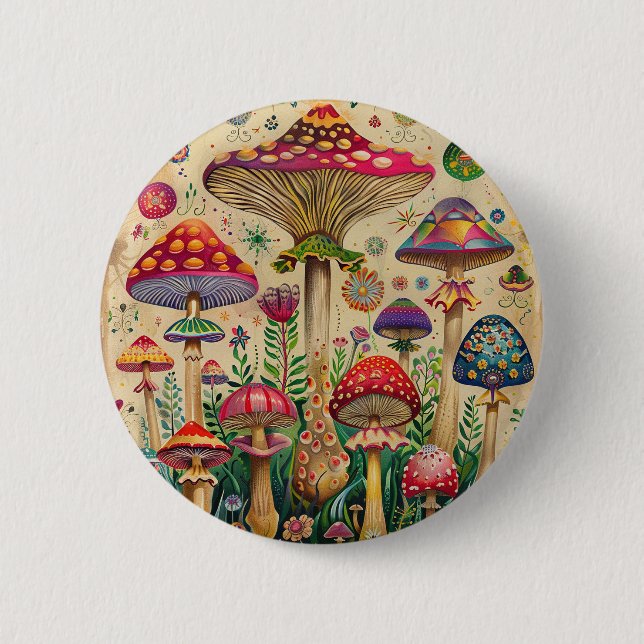 Fairytale Mushrooms Button (Front)