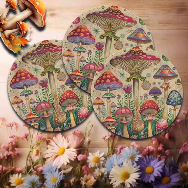 Fairytale Mushrooms Paper Plates (Creator Uploaded)