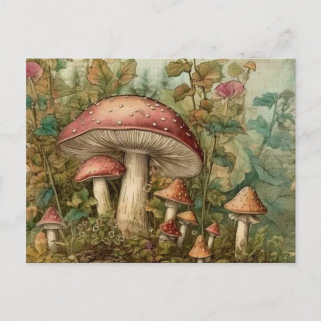 Fairytale Mushrooms Postcard (Front)