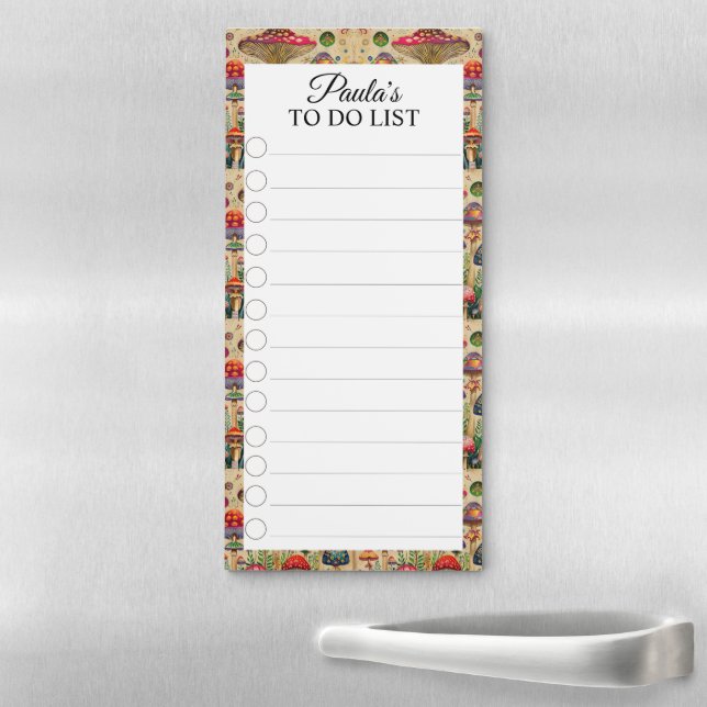 Fairytale Mushrooms To Do List Magnetic Notepad (In Situ)