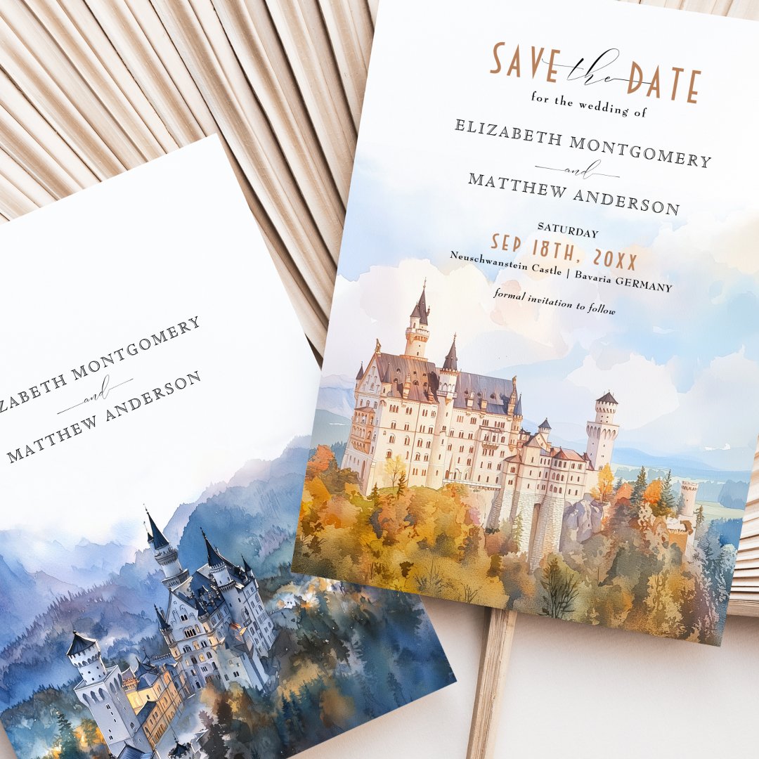 Fairytale Neuschwanstein Castle Save the Date                    Card