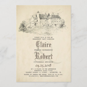 Fairytale Old Castle Vintage Engagement Party Invitation