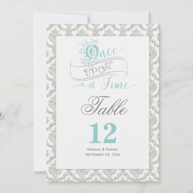 Fairytale Once Upon a Time 2 Sided Table Card (Front)