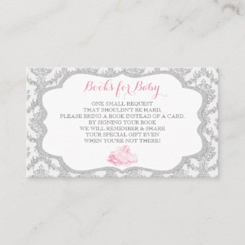 Fairytale Once Upon a Time Book Request Grey Pink Enclosure Card