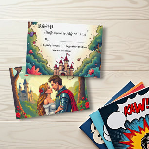 Fairytale Once Upon A Time Castle Woodland Wedding RSVP Card