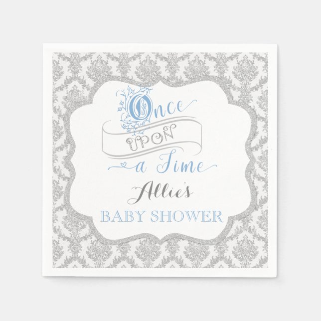 Fairytale Once Upon a Time Prince Damask Paper Napkins (Front)