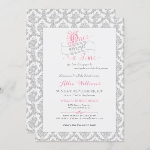 Fairytale Once Upon a Time Princess Baby Shower Invitation