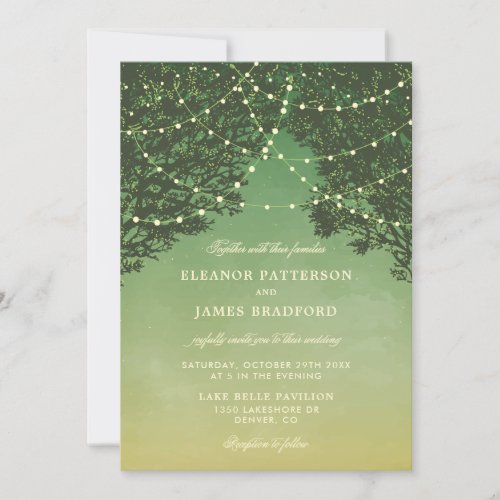 Fairytale Outdoor Lights Wedding Invitation