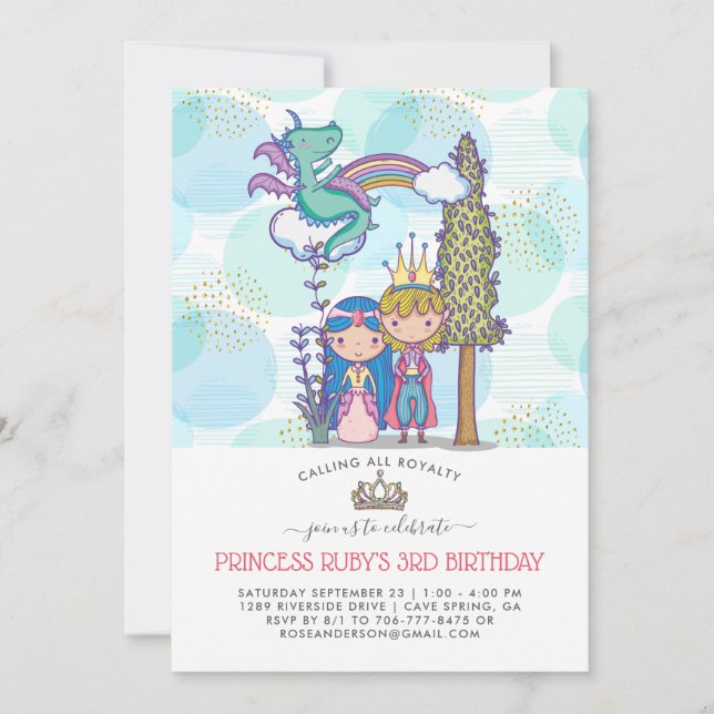 Fairytale Party Invitation | Prince & Princess (Front)