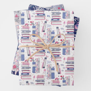 Fairytale Pile of Books Set of Three Wrapping Paper Sheets